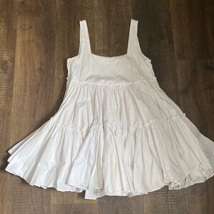 MABLE Flowy White Tiered White Dress